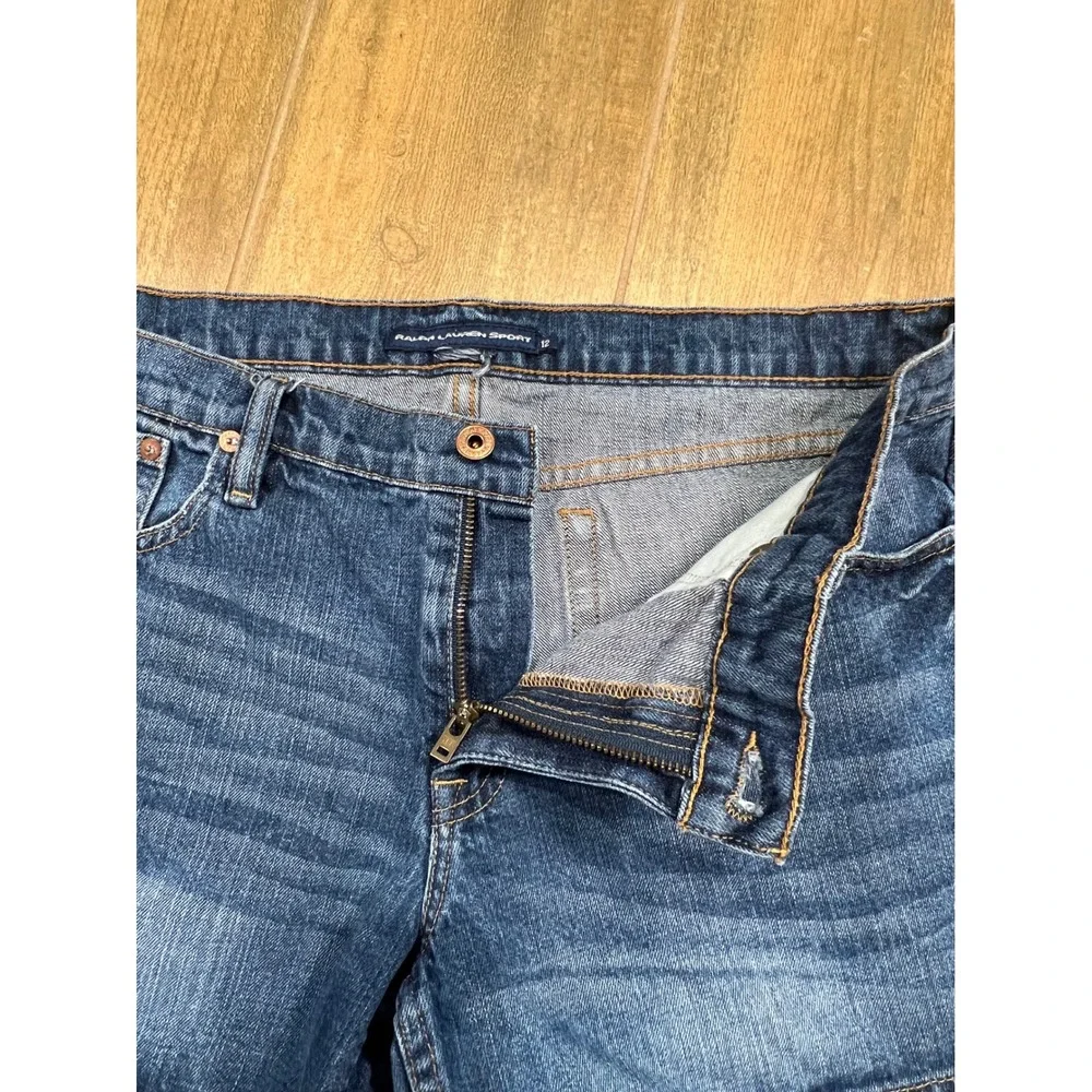 Ralph Lauren Sport Womens Denim Shorts Blue Medium Wash Pony Logo Size 12